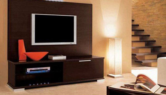 Contemporary living room interior with TV unit